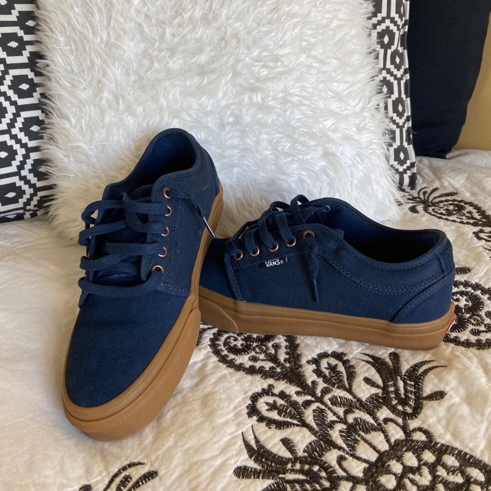 Navy and Tan Vans Pro Skates